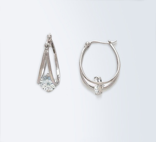 Silver Caged Earrings